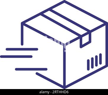 Fast parcel line icon Stock Vector