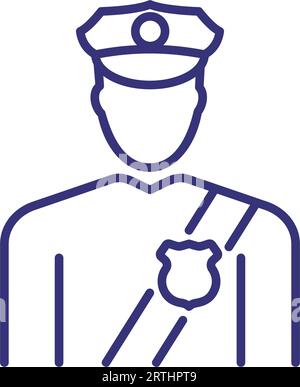 Policeman line icon Stock Vector