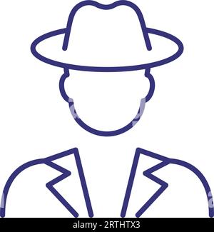 Detective line icon Stock Vector
