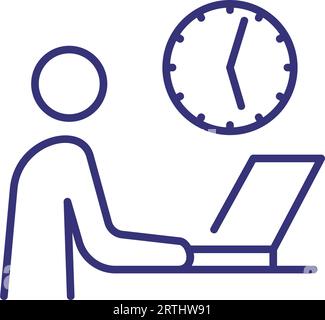 Office day line icon Stock Vector