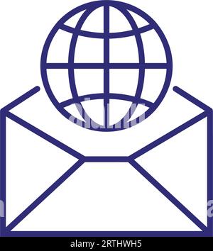 International mail line icon Stock Vector