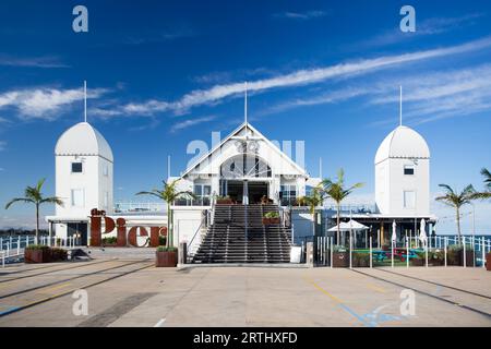 The famous landmark of Cunningham Pier in Geelong, Victoria, Australia Stock Photo