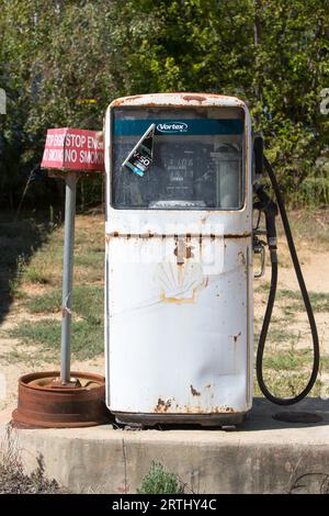 Disused petrol pumps in Dalgety, New South Wales, Australia Stock Photo