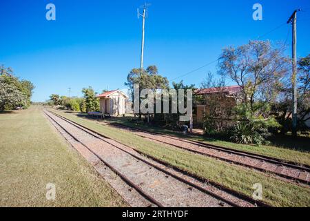 Mount Surprise railway station which hosts the Savannahlander train in rural Queensland, Australia Stock Photo