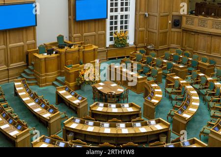 Copenhagen, Denmark, Occtober 05, 2016: Interior view of the Danish parliament also called Folketinget Stock Photo