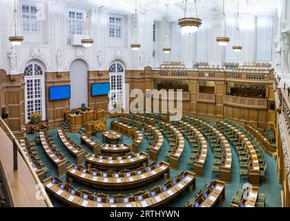 Copenhagen, Denmark, Occtober 05, 2016: Interior view of the Danish parliament also called Folketinget Stock Photo