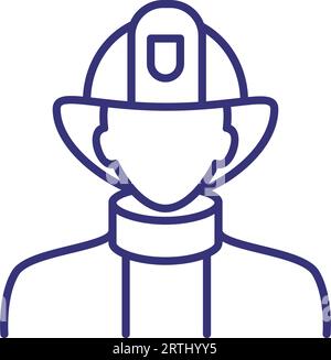 Fireman line icon Stock Vector