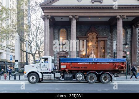 New York City, United States of America, November 18, 2016: A big truck parked in Lower Manhattan Stock Photo