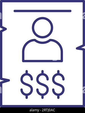 Wanted line icon Stock Vector