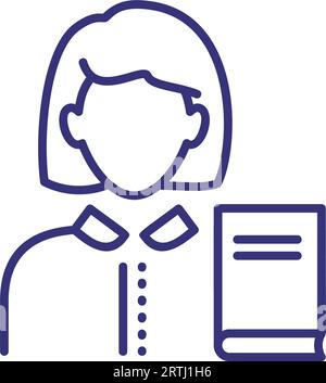 Librarian line icon Stock Vector