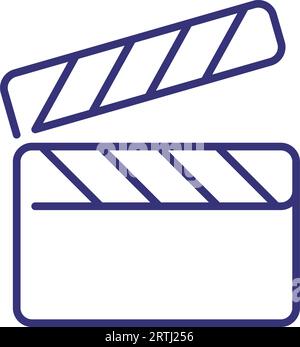 Clapboard line icon Stock Vector