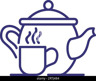 Teapot line icon Stock Vector