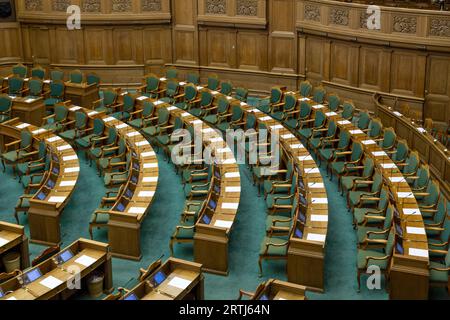 Copenhagen, Denmark, Occtober 05, 2016: Interior view of the Danish parliament also called Folketinget Stock Photo