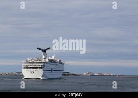 Copenhagen, Denmark, August 17, 2016: Cruise ship Magellan leaving Copenhagen harbour Stock Photo