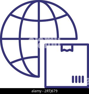 International delivery line icon Stock Vector