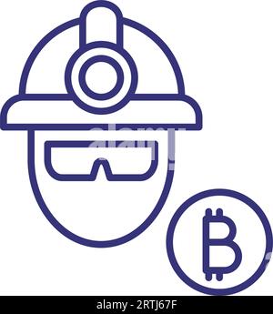 Miner line icon Stock Vector