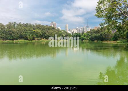 Sao Paulo, Brazil, October 15 2016: The lake in the Aclimacao Park. It was the first zoo in Sao Paulo and founded by Carlos Botelho, Brazil Stock Photo