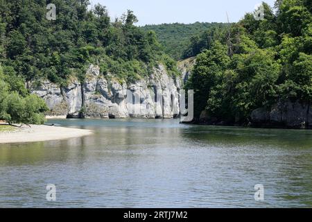 View of the Danube Gorge near Weltenburg Stock Photo