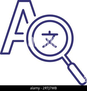 Machine translation line icon Stock Vector