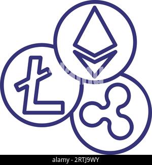 Altcoins line icon Stock Vector