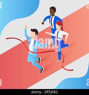 Business people winning competition Stock Vector