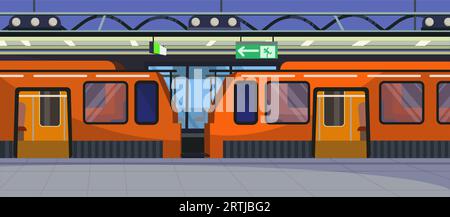 Trains at railway station vector illustration Stock Vector