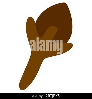 Clove spice vector illustration flat style icon for logo. Kitchen aromatic spice for cooking, hot drinks. Template for card, sticker, banner, postcard Stock Vector