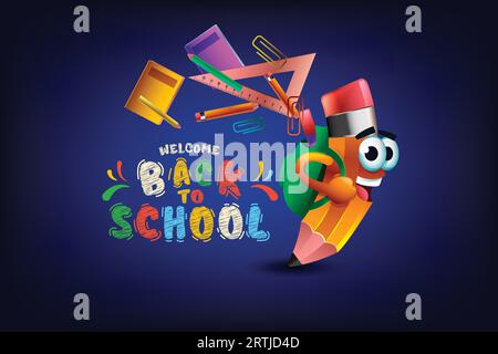 Welcome back to school Kids. Stock Vector