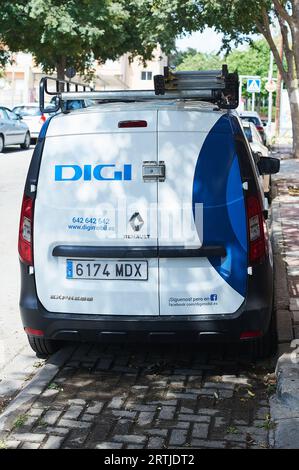 Viladecans, Spain - September 12, 2023: Vehicle of DIGI mobile phone provider and Internet service provider, RCS RDS group. Stock Photo