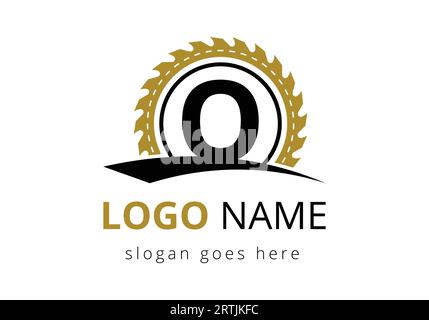 Letter O Carpenter Logo Design Vector Template. woodworking logo design. Font emblem Stock Vector