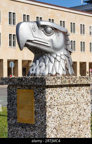 The eagle's head at Tempelhof airport, Berlin Stock Photo