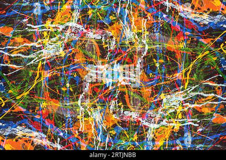 Paint splattered wall texture. High resolution abstract color background. Stock Photo