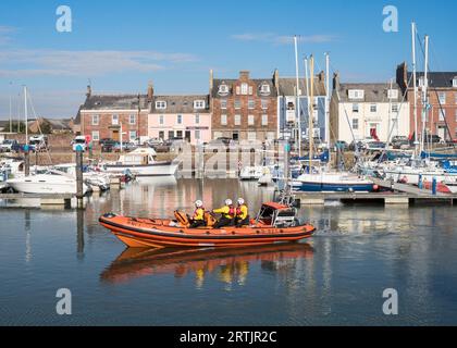 RNLI Atlantic 85 class inshore lifeboat Dylan Rotchell in Arbroath harbour, Angus, Scotland, UK Stock Photo