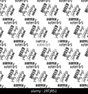 A seamless pattern with New Year's inscriptions. Vector illustration Stock Vector