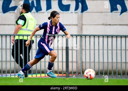 Lucy Monkman (14 Dulwich Hamlet) during the L&SERWFL game between Dulwich Hamlet and Ashford United at Champion Hill Stadium in London, UK Stock Photo