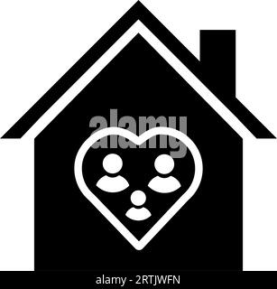 Family house icon Family relationship care Safety symbol. Stay in home with family parents protection Kids. People quarantine icon, Love in family Swe Stock Vector