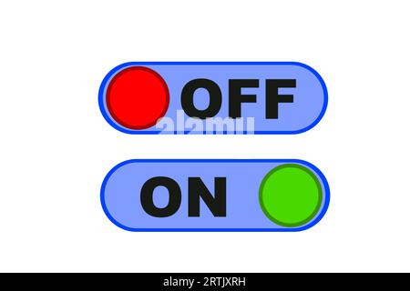 On OFF toggle switch Button Vector. Active and Inactive icon. Slider buttons Material design switch buttons set.switch off, turn on Stock Vector
