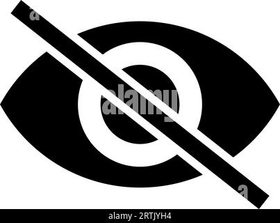 Hidden icon, visible Invisible icon. Eye icon. Look and Vision Hide Unhide symbol. human eye, magic Eye cross symbol. sencitive content See unsee inco Stock Vector
