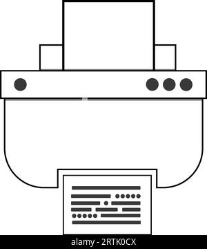 Printer line Icon and copier icon symbol. Printer icon in trendy glyph style design. print paper in Printer scanner. Realistic printer prints the text Stock Vector