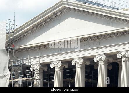 Washington, Dc, USA. 9th Sep, 2023. 20230909 - View of the U.S. Department of the Treasury in Washington shows the gable. (Credit Image: © Chuck Myers/ZUMA Press Wire) EDITORIAL USAGE ONLY! Not for Commercial USAGE! Stock Photo