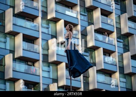 RoZéO by Gratte Ciel. Performed in Tide Square, North Greenwich as part of Greenwich+Docklands International Festival (GDIF). London, UK. Stock Photo