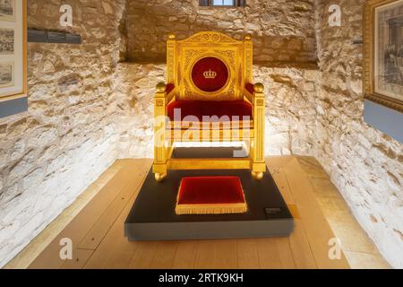 Throne of Grand Duke Adolphe at Luxembourg City History Museum - Luxembourg City, Luxembourg Stock Photo