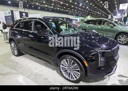 Detroit, Michigan, USA. 13th Sep, 2023. The Cadillac XT4 luxury SUV on display at the North American International Auto Show. Credit: Jim West/Alamy Live News Stock Photo