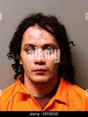 Hampden Township, Pennsylvania, USA. 13th Sep, 2023. Escaped convict and convicted killer DANELO CAVALCANTE, in an image obtained from the Pennsylvania Department of Corrections after he was captured on Wednesday morning, nearly two weeks after he escaped from Chester County Prison. Cavalcante was officially processed into the custody of the Pennsylvania Department of Corrections on Wednesday afternoon. Escaped murderer Danelo Cavalcante was captured Wednesday morning after authorities tracked him down using thermal heat technology from an aircraft before a U.S. Border Patrol tactical unit Stock Photo
