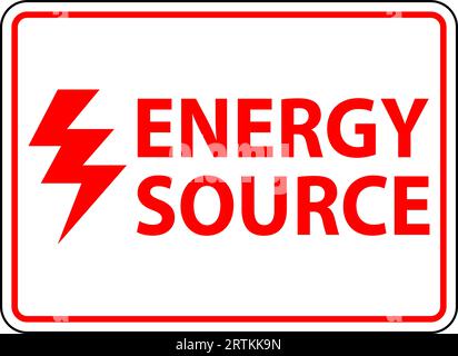 Warning Label Sign, Energy Source Stock Vector