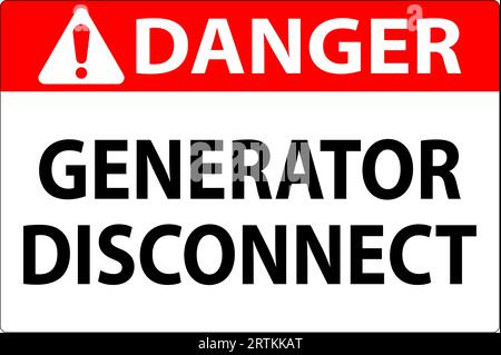 Danger Sign Generator Disconnect Stock Vector