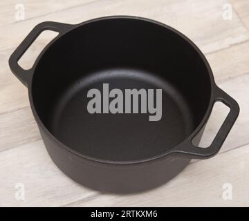 Cast iron pan, top view Stock Photo