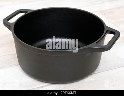 Cast iron pan, top view Stock Photo