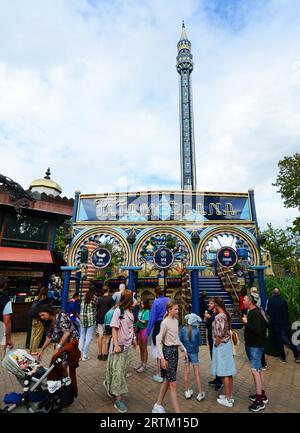 Tivoli gardens and amusement park in Copenhagen, Denmark. Stock Photo