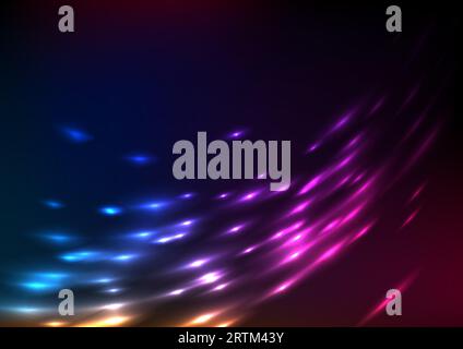 Colorful neon glowing lights abstract futuristic background. Technology concept speed vector design Stock Vector